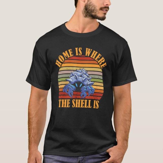Hermit Crab  Retro Hermit Crab Home Shell Sea Anim T-Shirt (Front)