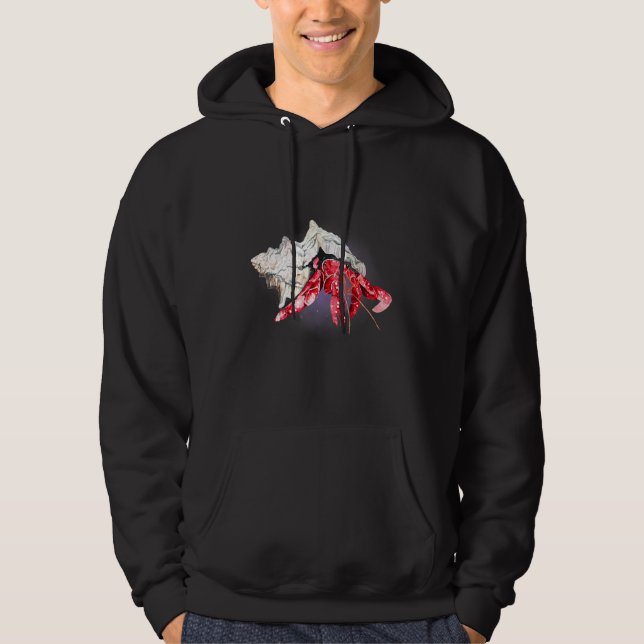 Hermit Crab Watercolor Fantasy Mythical Mystic Hoodie (Front)