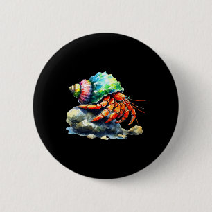 Hermit Crabs Pet Climbing Rock Hermit Crab Lovers 6 Cm Round Badge