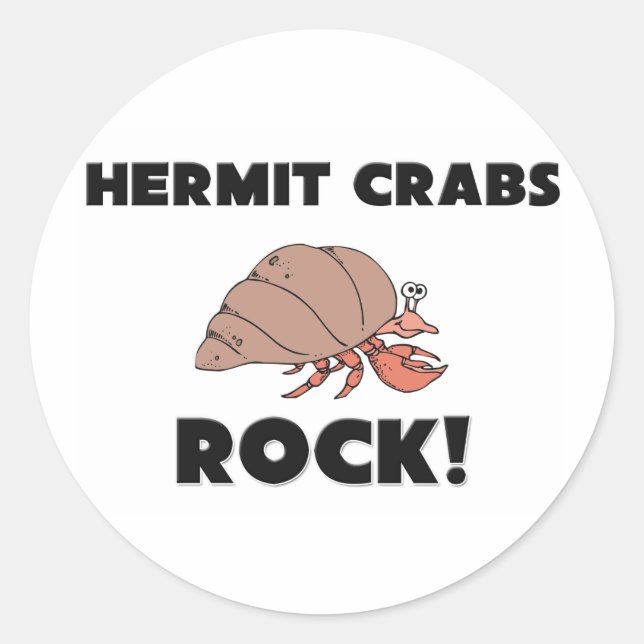 Hermit Crabs Rock Classic Round Sticker (Front)