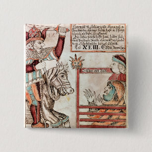 Hermod astride Sleipnir 15 Cm Square Badge