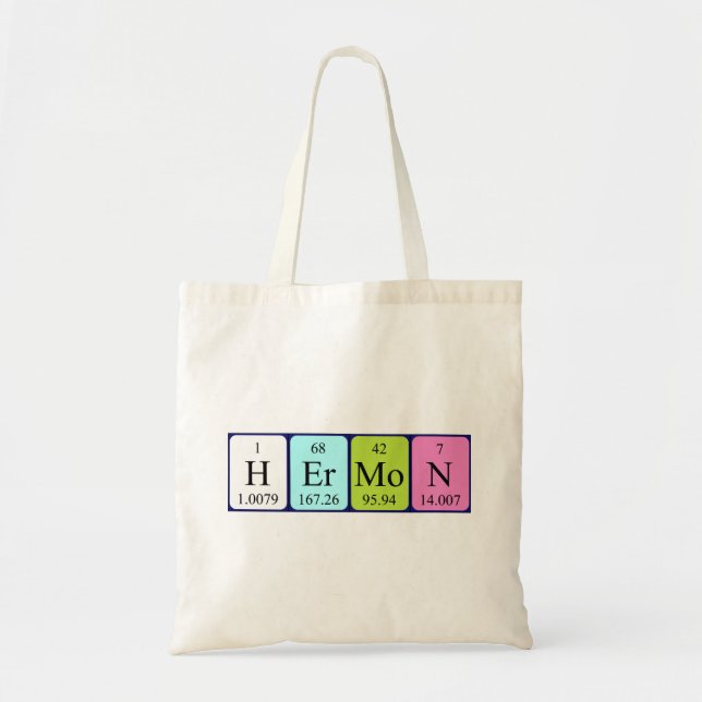 Hermon periodic table name tote bag (Front)