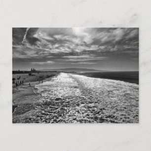 Hermosa Beach, black and white photo Postcard