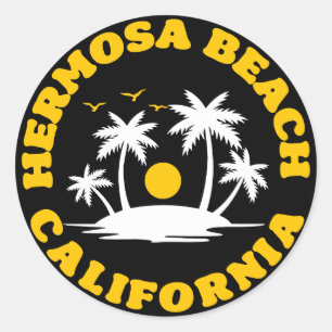 Hermosa Beach,California Classic Round Sticker
