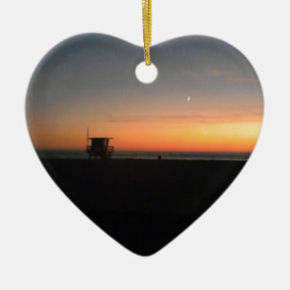 hermosa beach sunset ceramic tree decoration