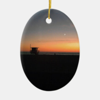 hermosa beach sunset ceramic tree decoration