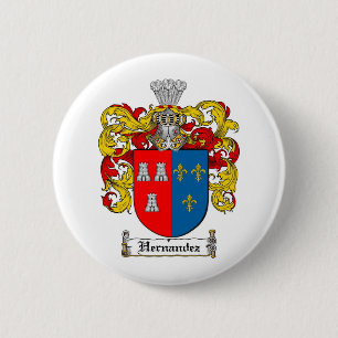 HERNANDEZ FAMILY CREST -  HERNANDEZ COAT OF ARMS 6 CM ROUND BADGE