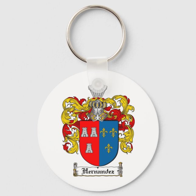 HERNANDEZ FAMILY CREST -  HERNANDEZ COAT OF ARMS KEY RING (Front)