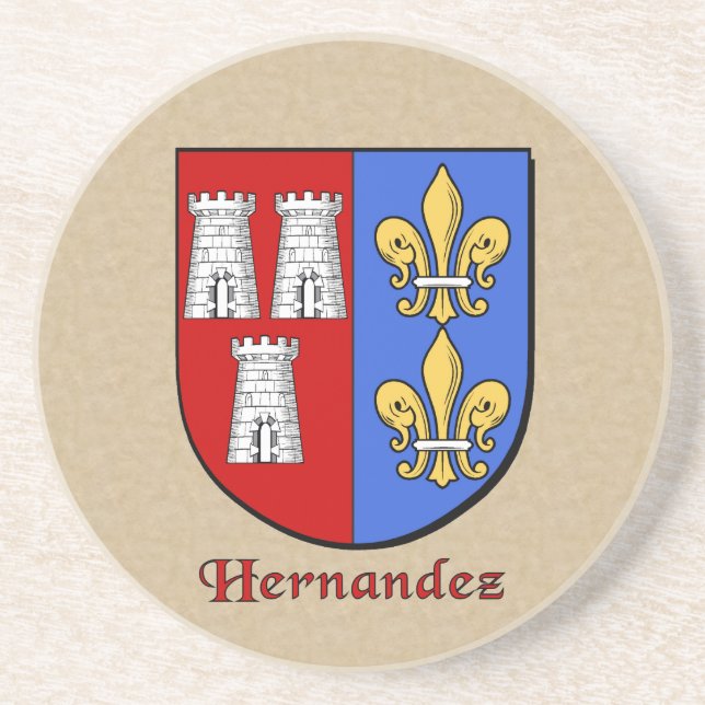 Hernandez Heraldic Shield Coaster (Front)