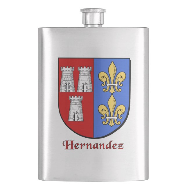 Hernandez Heraldic Shield Hip Flask (Front)
