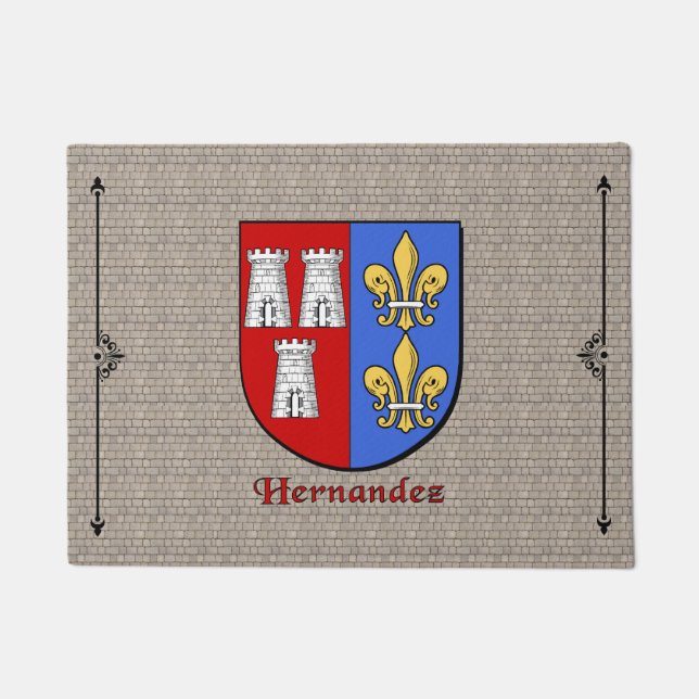 Hernandez Historical Shield on Cobblestone Doormat (Front)