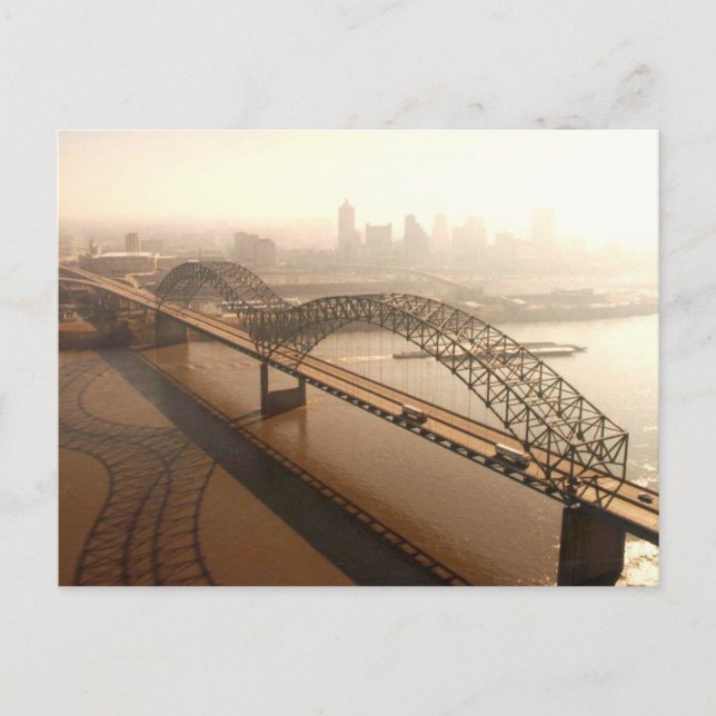 Hernando de Soto Bridge in Memphis Postcard (Front)