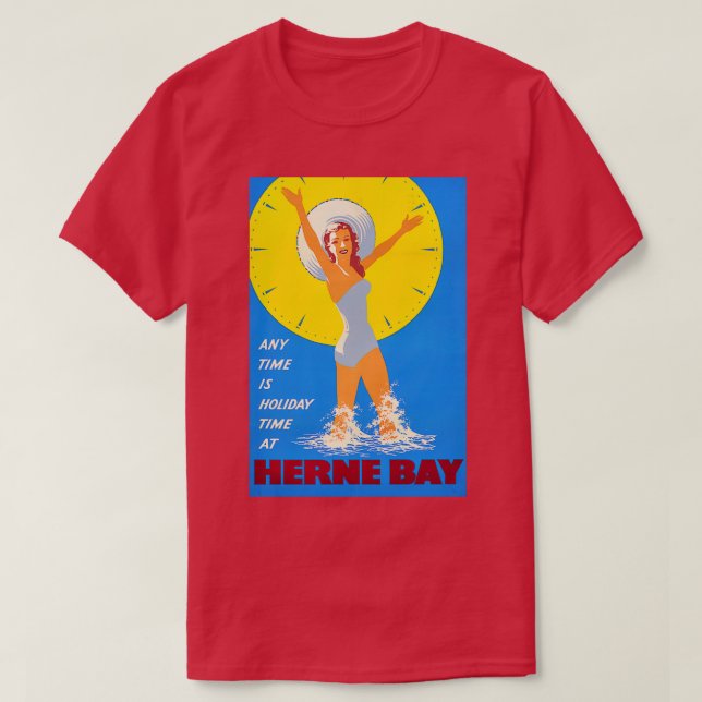 Herne Bay vintage travel poster T-Shirt (Design Front)