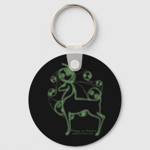 Herne Celtic Deer Keychain, Black Key Ring