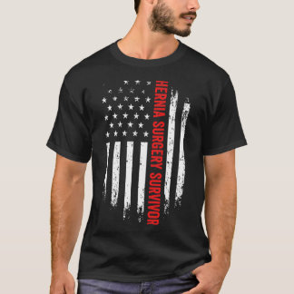 Hernia Surgery Survivor American Flag Recovery Get T-Shirt