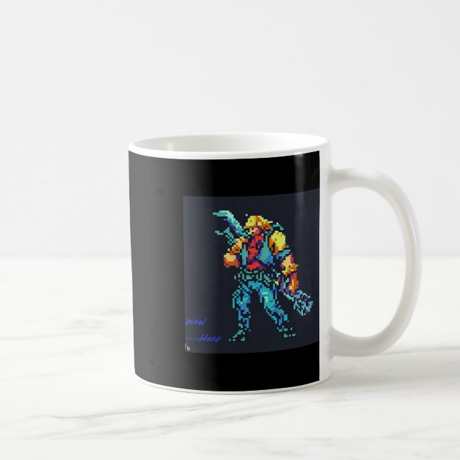 Hero ( 90's Retro Video Game Pixel Style Art)  Coffee Mug (Right)