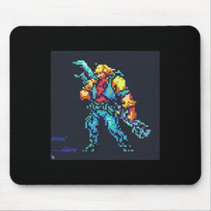 Hero ( 90's Retro Video Game Pixel Style Art)  Mouse Mat