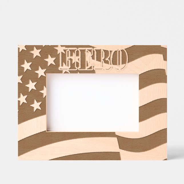 Hero American Flag Etched Frames (Front)