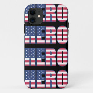 Hero American Flag Stars Stripes Red White Blue iPhone 11 Case
