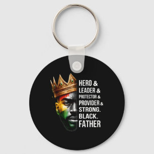 Hero And Leader And Protector And Provider Black D Key Ring