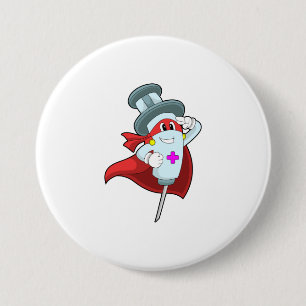 Hero as Nurse with Syringe 7.5 Cm Round Badge