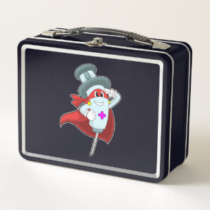 Hero as Nurse with Syringe Metal Lunch Box