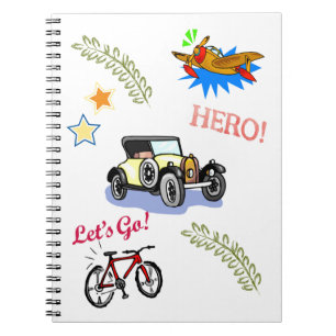 Hero Bicycle Car Aeroplane  Notebook