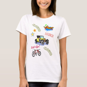 Hero Bicycle Car Aeroplane T-Shirt