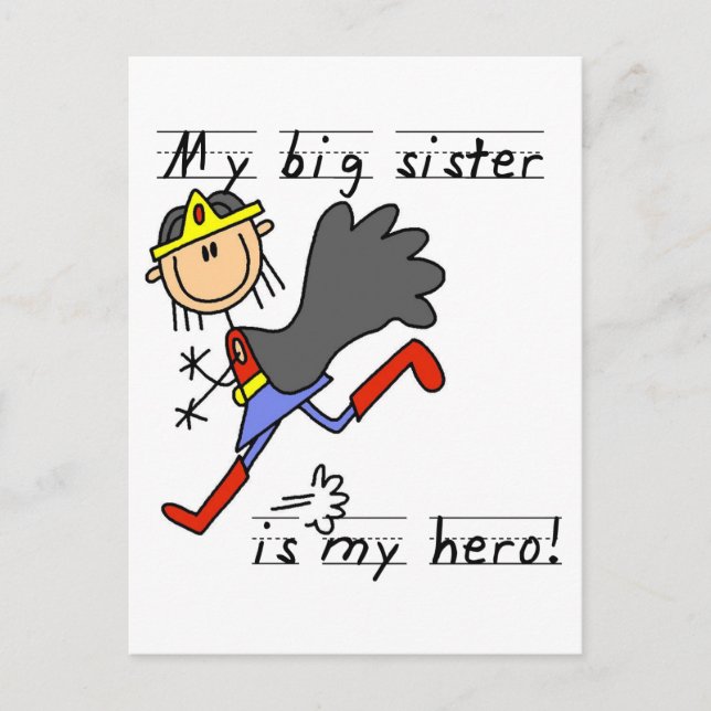 Hero Big Sister Tshirts and Gifts Postcard (Front)