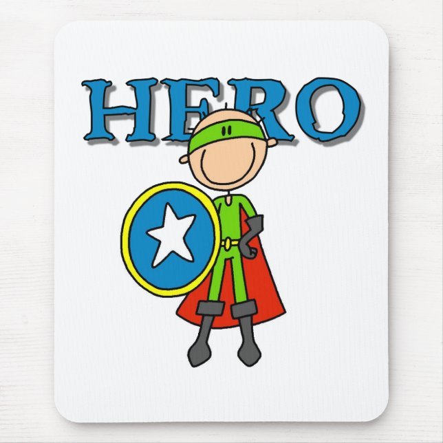 Hero Boy with Shield Mouse Mat (Front)