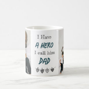 Hero Dad Custom Photos Father's Day Coffee Mug