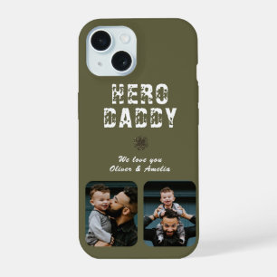 Hero Daddy Father`s Day 2 Photo Collage iPhone 15 Case