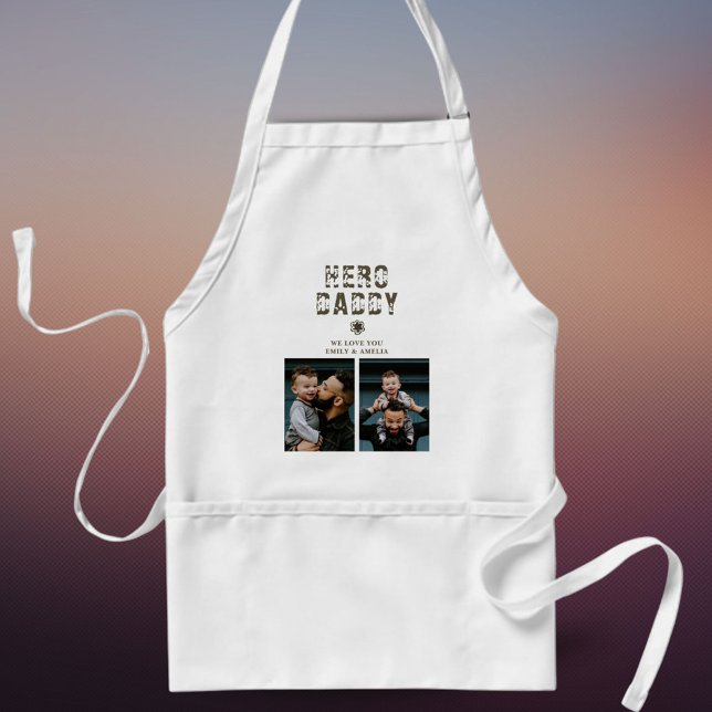 Hero Daddy Father`s Day 2 Photo Collage Standard Apron (Creator Uploaded)