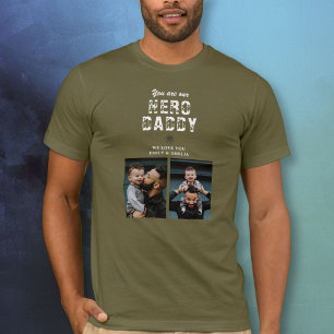 Hero Daddy Father`s Day 2 Photo Collage T-Shirt