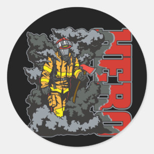 HERO Firefighter Classic Round Sticker