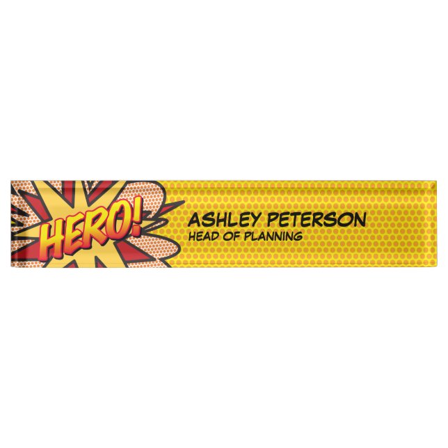 HERO Fun Retro Comic Book Nameplate (Front)