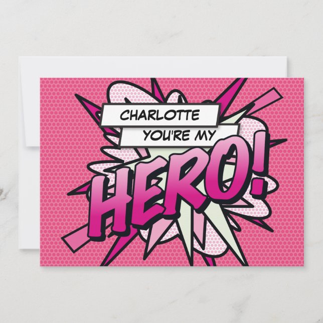 HERO Fun Retro Comic Book Pop Art Invitation (Front)