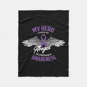 Hero Is Now My Angel Alzheimerheimer's Awareness H Fleece Blanket