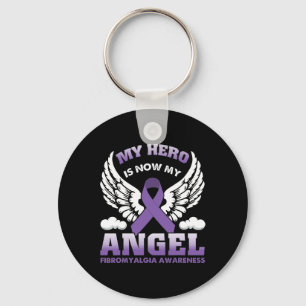 Hero Is Now My Angel Fibromyalgia Awareness Day Su Key Ring