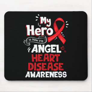 Hero Is Now My Angel Heart Disease Awareness Gifts Mouse Mat