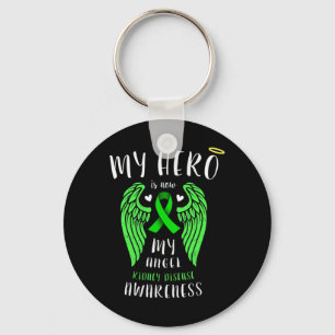 Hero Is Now My Angel - Kidney Disease Remembrance Key Ring