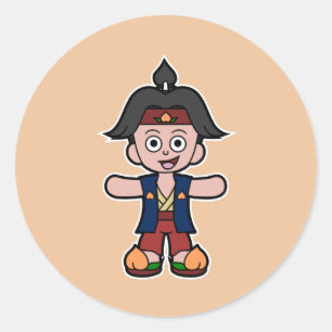 Hero Momotaro, the Peach Boy Classic Round Sticker