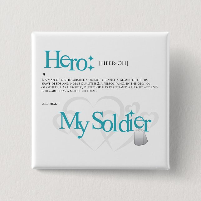 Hero: My Soldier 15 Cm Square Badge (Front)