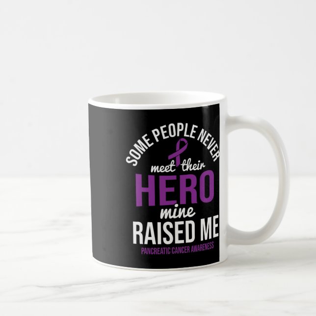 Hero Raised Me Pancreatic Cancer Awareness Pancrea Coffee Mug (Right)