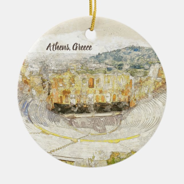 Herodion Theatre Ornament | Ancient Athens Greece  (Front)