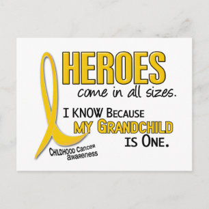 Heroes All Sizes 1 Grandchild CHILDHOOD CANCER Postcard
