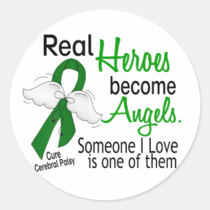 Heroes Become Angels Cerebral Palsy Classic Round Sticker