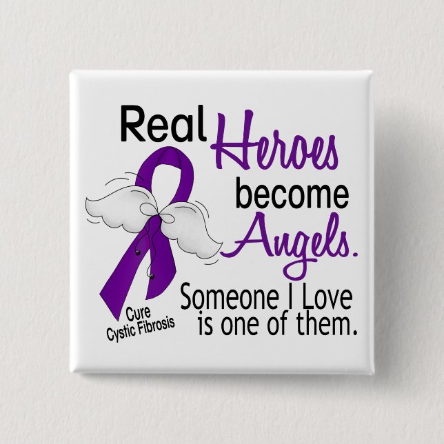 Heroes Become Angels Cystic Fibrosis 15 Cm Square Badge (Front)