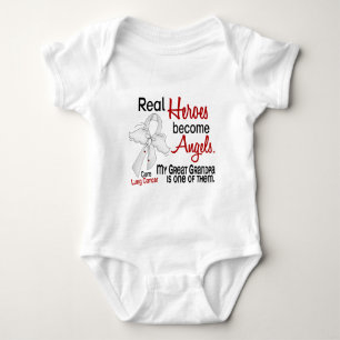 Heroes Become Angels Great Grandpa Lung Cancer Baby Bodysuit