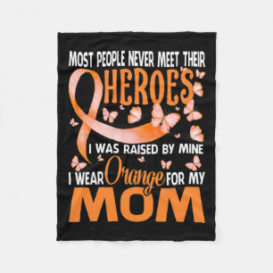 Heroes I Wear Orange For My Mum Multiple Sclerosis Fleece Blanket